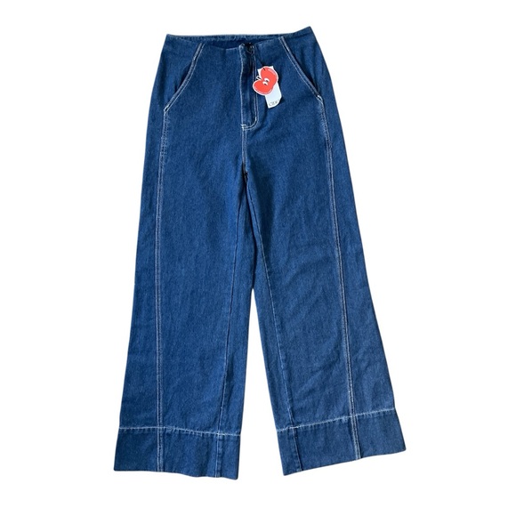 NWT Cider Deep Blue High Waist Baggy Jeans | M - Picture 2 of 4